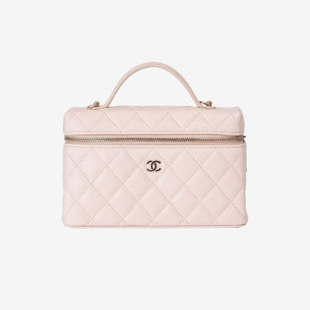 Chanel Classic Vanity with Chain in Light Pink Calfskin Leather with Gold Hardware (Contact to Enquire)