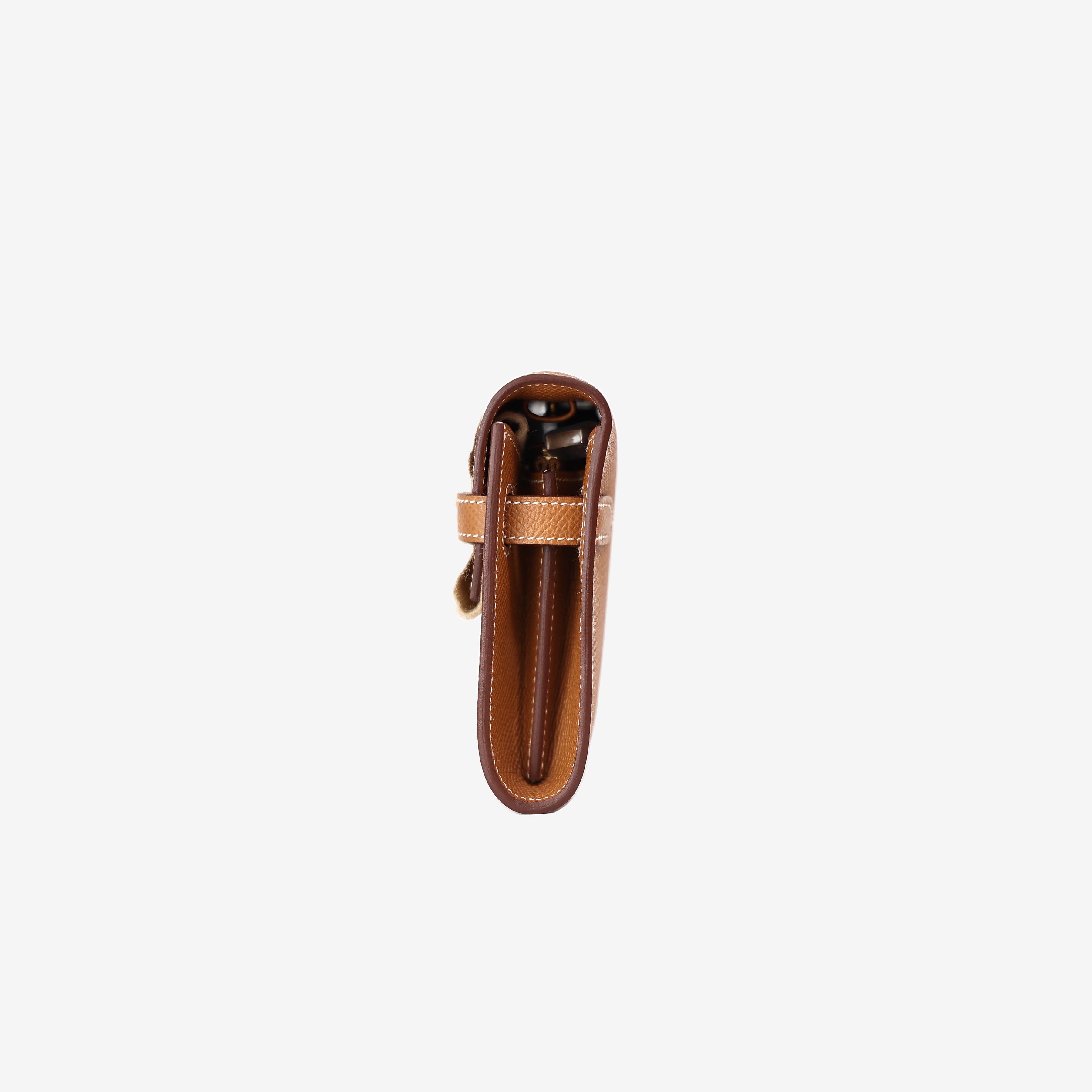 Hermès Kelly To Go in Gold Epsom Leather with Gold Hardware side view