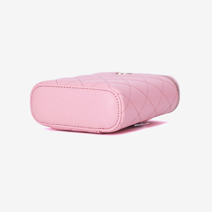 Chanel Vertical Vanity Case in Pink Caviar Leather with Gold Hardware (Contact to Enquire)