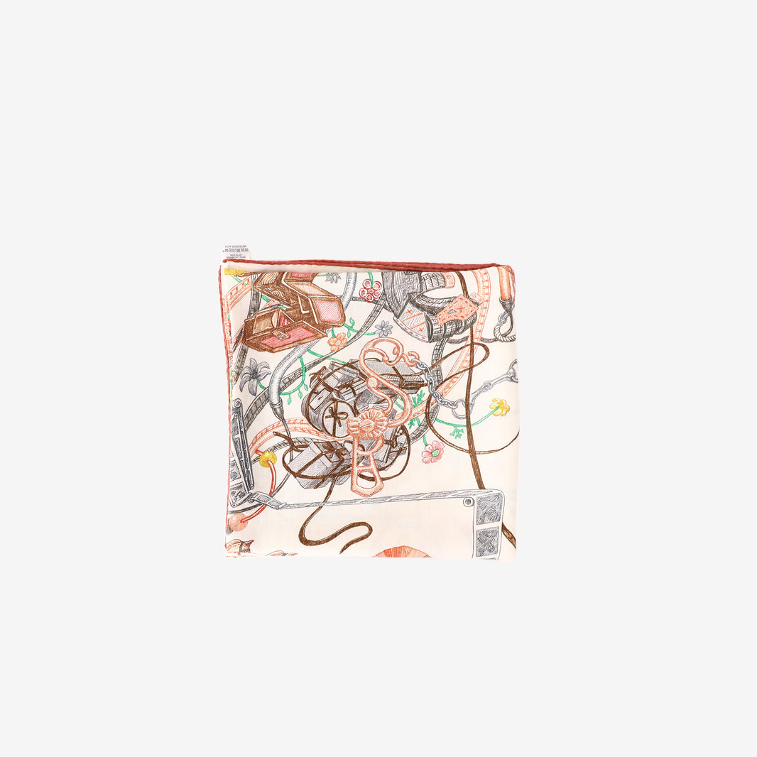 Hermès L’Enseigne du Sellier Silk Scarf in Cashmere and Silk