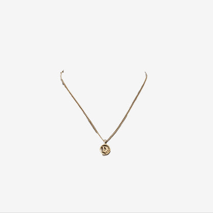 Dior Logo Necklace in Gold-Tone Metal