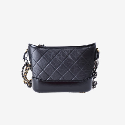 Chanel Gabrielle Small Bag in Black Calfskin Leather with Mixed Hardware