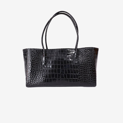 Chanel 26S Crocodile-Embossed Shopping Tote in Black Calfskin with Gold Hardware (Contact to Enquire)