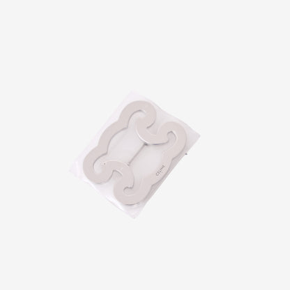 Celine Triomphe Motif Brooch in Silver-Tone Metal