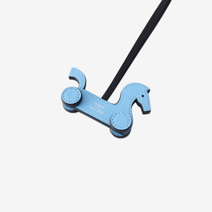 Hermès De Sac Cabriolo Bag Charm in Blue Epsom Leather