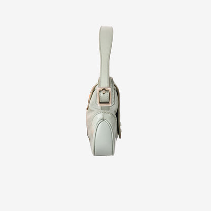 Gucci Jackie Flap Shoulder Bag in Light Green Canvas/Leather with Silver Hardware