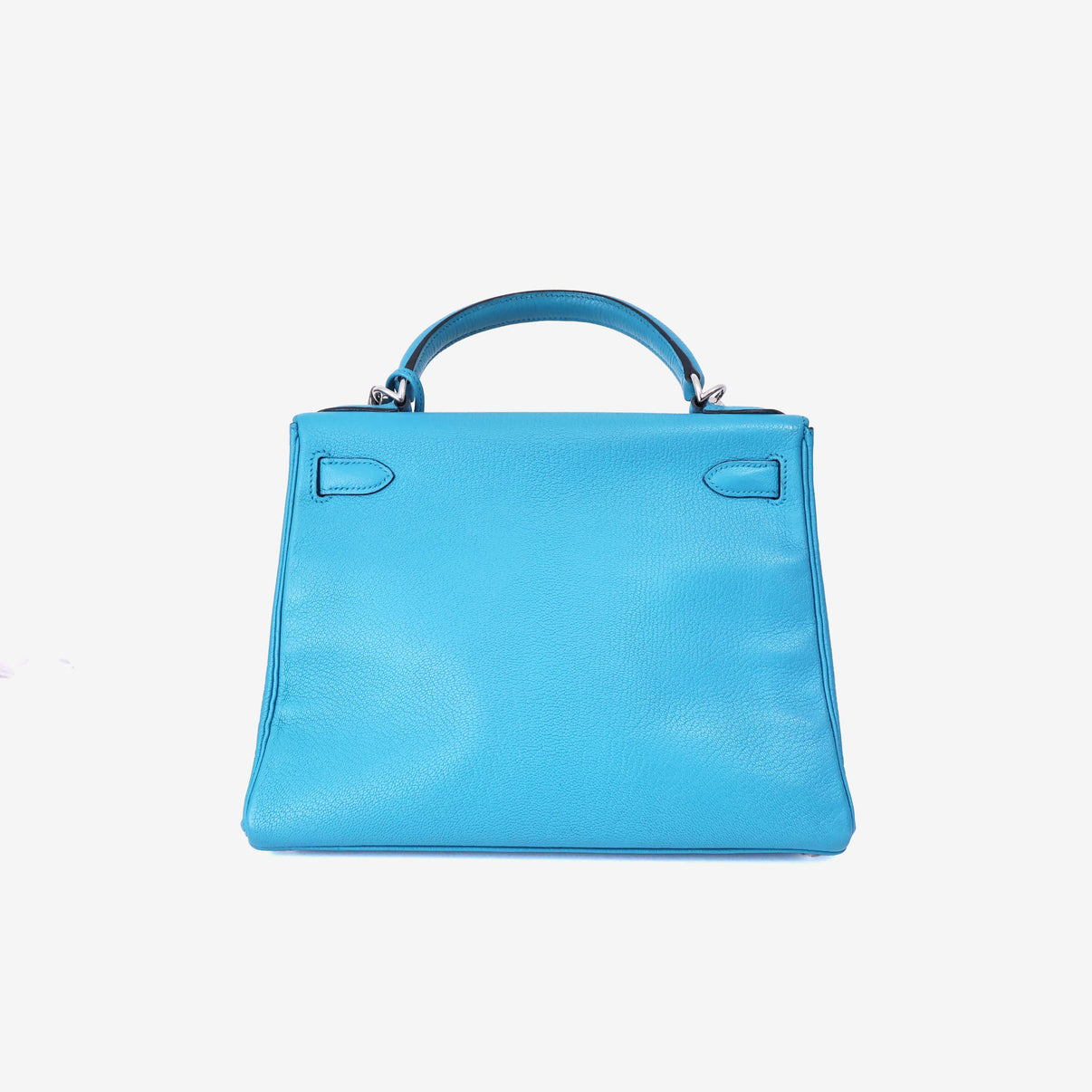 Hermès Kelly 28 in Celeste Evercolor Leather with Palladium Hardware back view