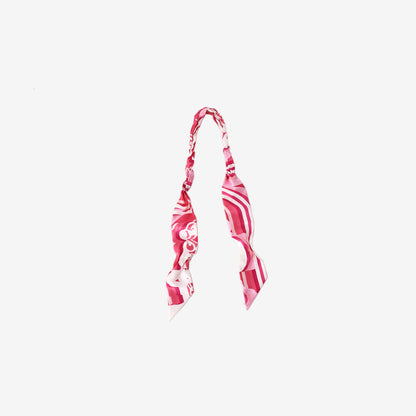 Hermès Brides de Gala Shadow Twilly in Rose, White and Fuchsia Silk