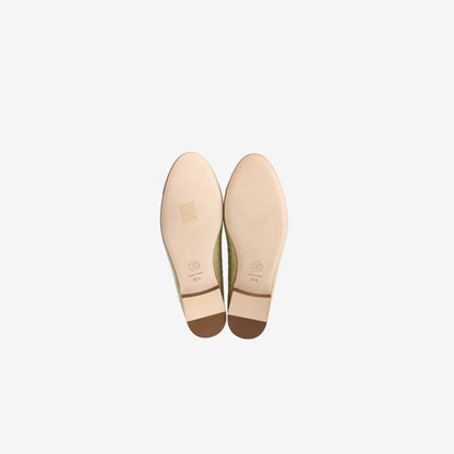 Chanel 26K Ballet Flats in Iridescent Gold Leather (Size 38.5)