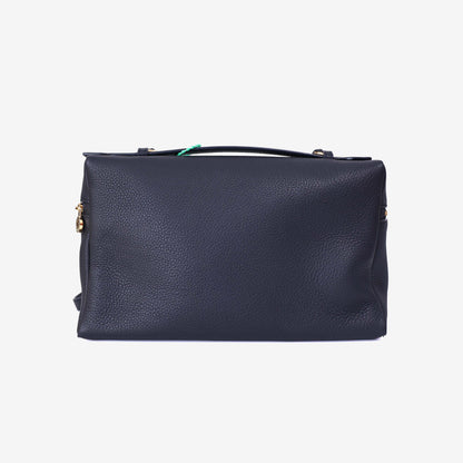 Loro Piana Extra Pocket L27 in Black/Sun Grained Calfskin with Gold Hardware back view