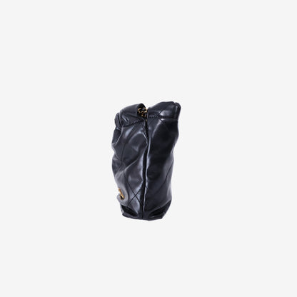 Chanel 22 Mini Bag in Black Lambskin Leather with Gold Hardware