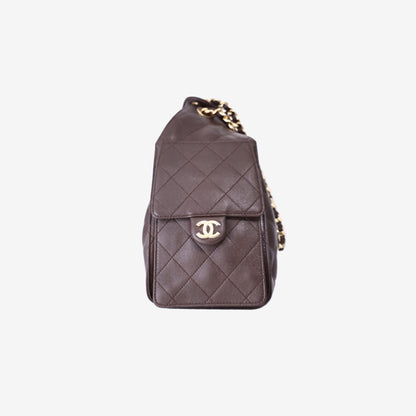 Chanel 25 Hobo Bag Small in Brown Caviar Leather with Gold Hardware