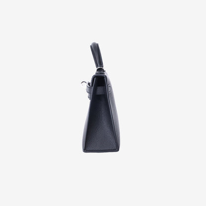 Hermès Mini Kelly in Noir Epsom Leather with Palladium-Plated Hardware