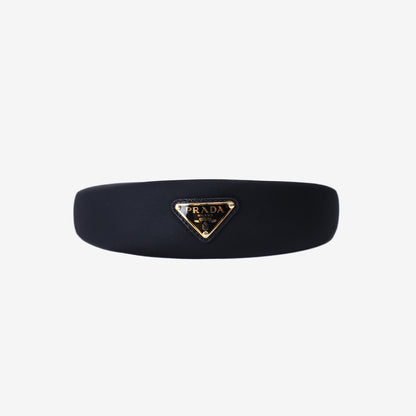 Prada Re-Nylon Triangle Logo Headband in Black