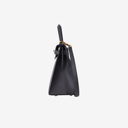 Hermès Kelly 28 in Dark Grey Epsom Leather with Gold-Plated Hardware