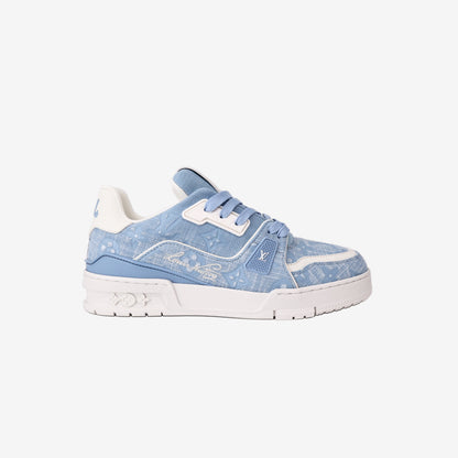 Louis Vuitton Blue Canvas Sneakers (Size 38.5) (Contact to Enquire)