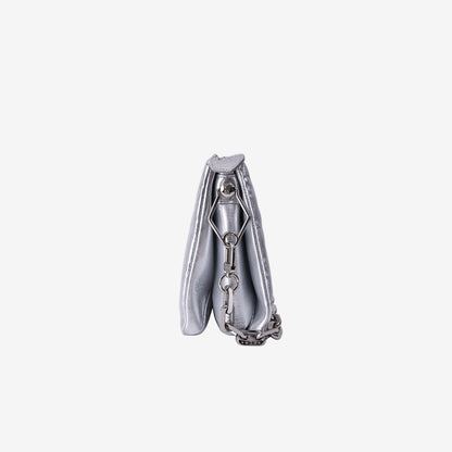 Louis Vuitton Coussin PM Bag in Silver Lambskin Leather with Silver Hardware