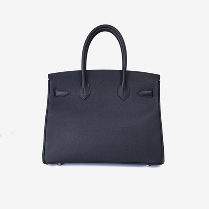 Hermès Birkin 30 in Noir Epsom Leather with Palladium Hardware back view