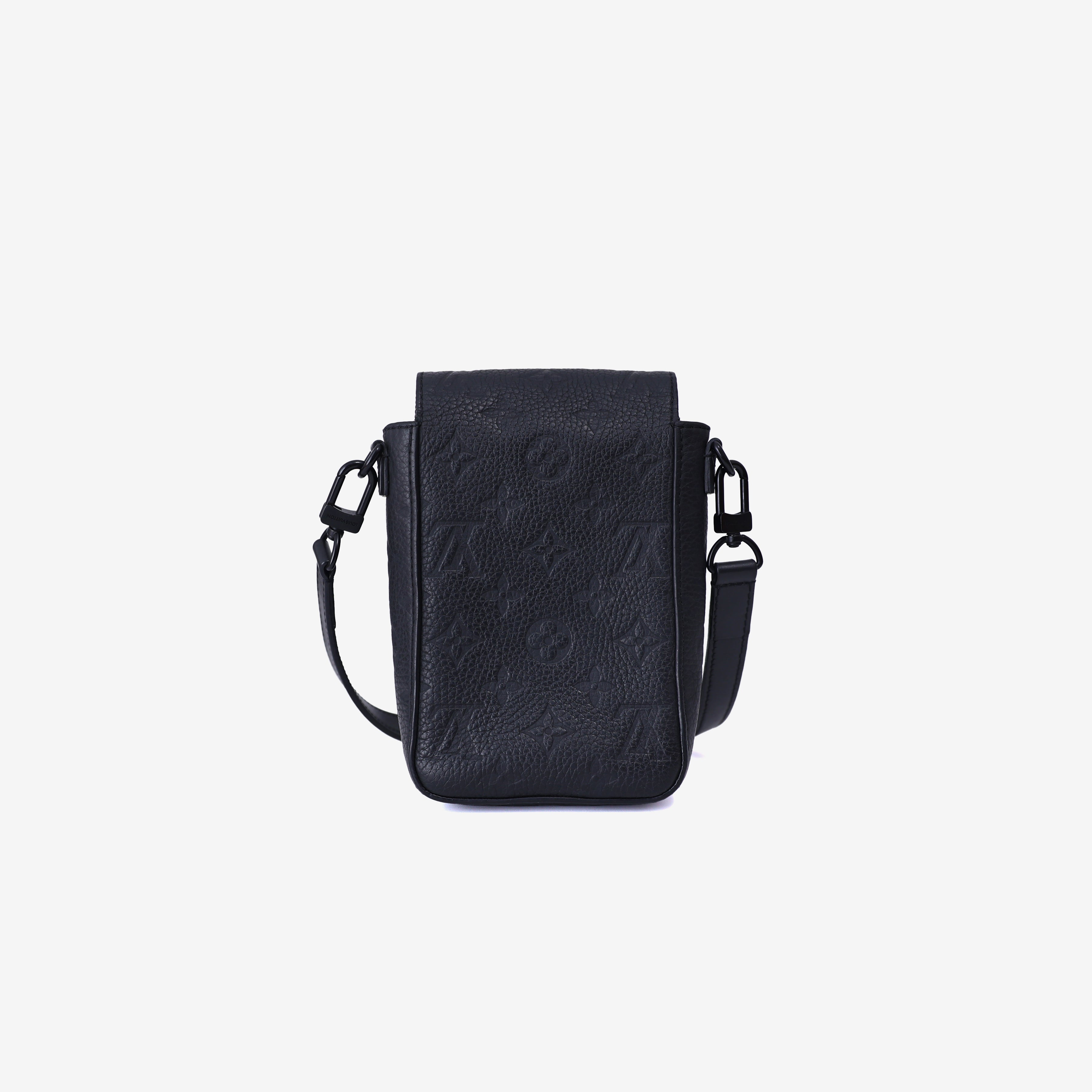 Louis Vuitton S-Lock Vertical Wearable Wallet Bag in Black Monogram Empreinte Coated Canvas with Cowhide Leather Trim back view