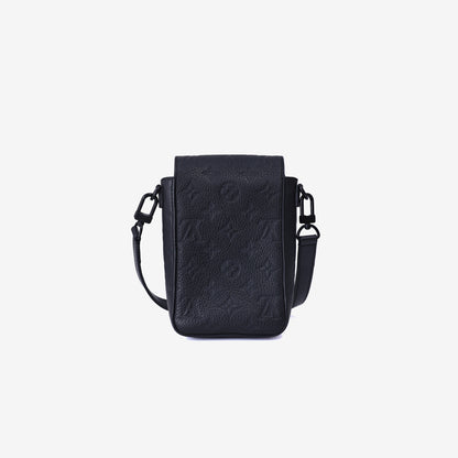 Louis Vuitton S-Lock Vertical Wearable Wallet Bag in Black Monogram Empreinte Coated Canvas with Cowhide Leather Trim back view