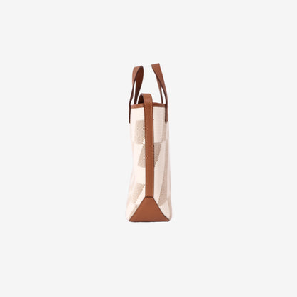 Hermès Cabas Tote Bag in Beige and Brown Canvas