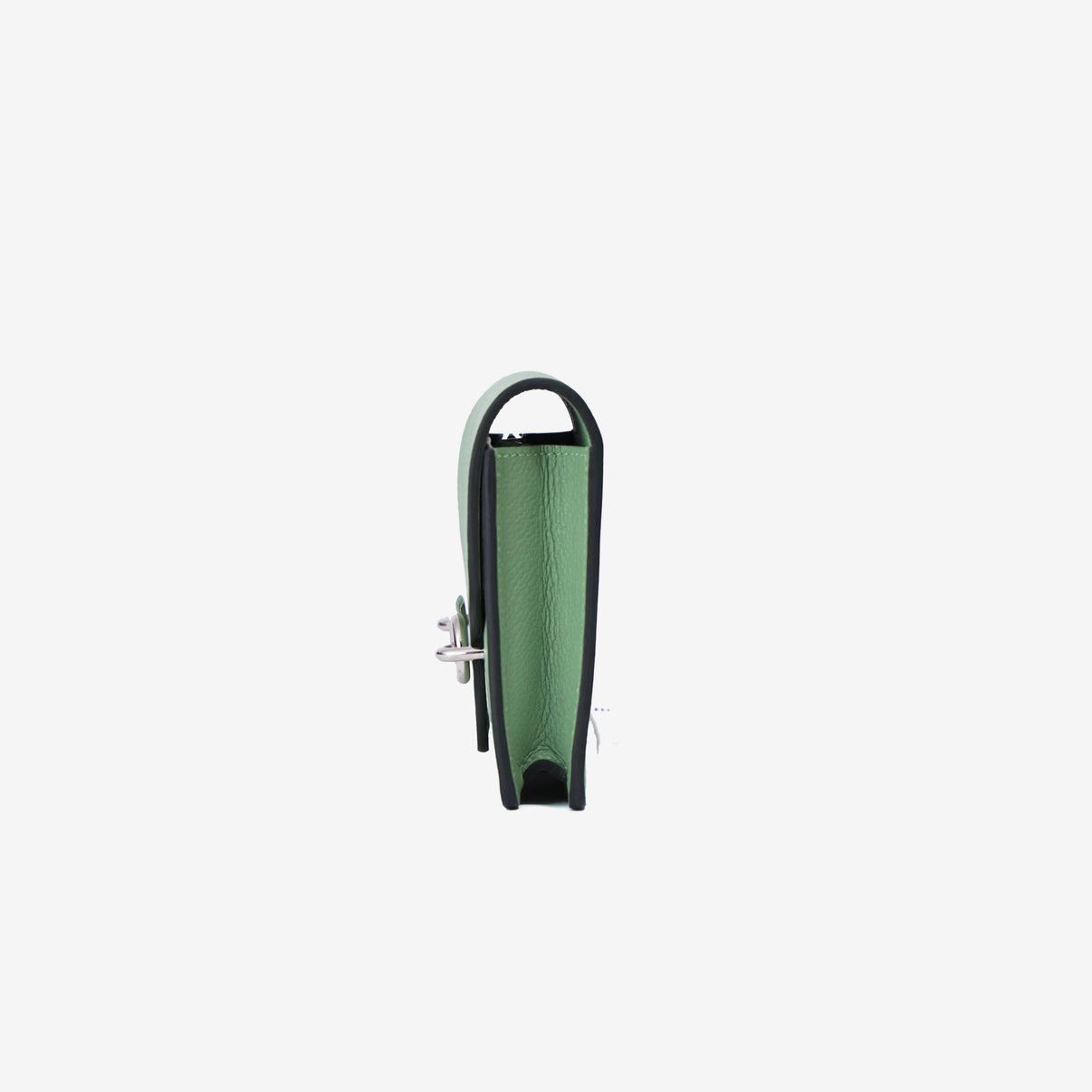 Hermès Roulis Wallet in Vert Criquet Evercolor Leather with Palladium Hardware side view