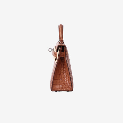 Hermès Mini Kelly 20 in Gold Alligator Leather with Palladium Hardware