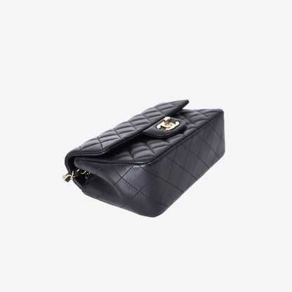 Chanel Classic Flap Mini in Black Lambskin Leather with Gold Hardware
