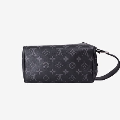 Louis Vuitton Locker Dopp Kit in Black Monogram Eclipse Canvas with Ruthenium Hardware