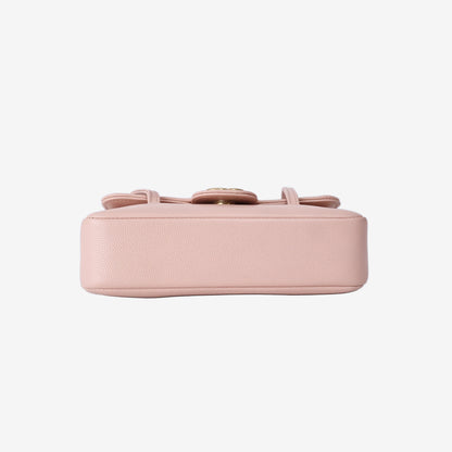 Chanel Preppy Mini Flap Bag by Matthieu Blazy in Pink Caviar Leather with Gold Hardware