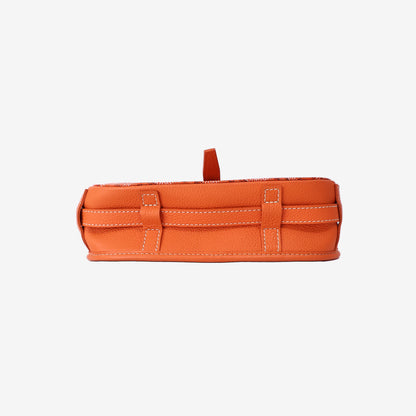 Goyard Belvédère Handbag in Orange Goyardine Canvas with Silver Hardware