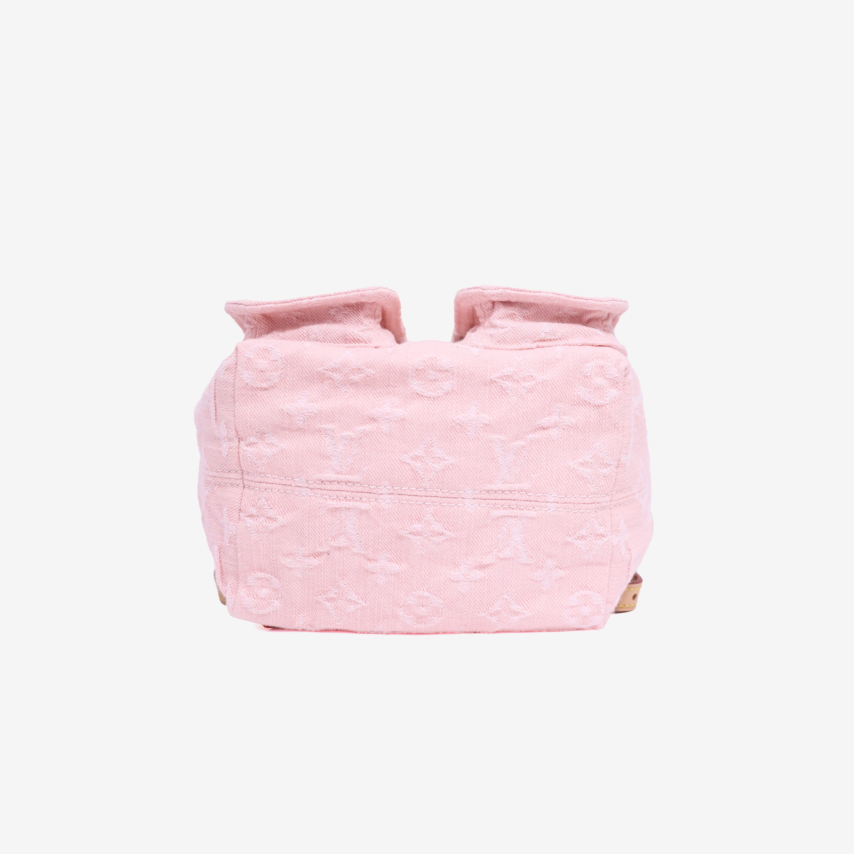 Louis Vuitton Venice Backpack in Washed Pink Denim bottom view