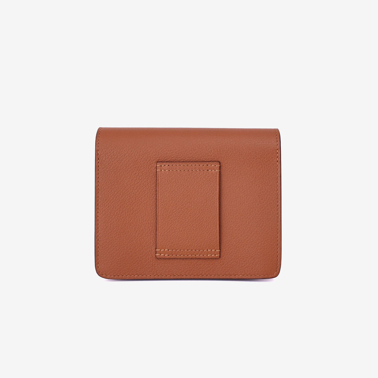 Hermès Roulis Slim Wallet in Gold Evercolor Leather with Gold Hardware back view