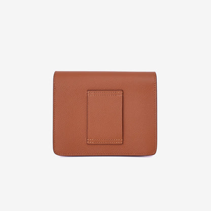 Hermès Roulis Slim Wallet in Gold Evercolor Leather with Gold Hardware back view