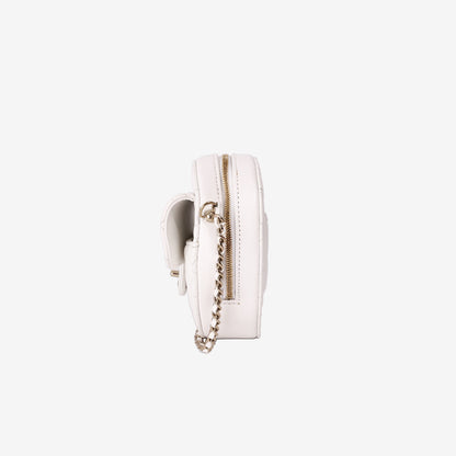Chanel Heart Bag in White Lambskin with Gold Hardware