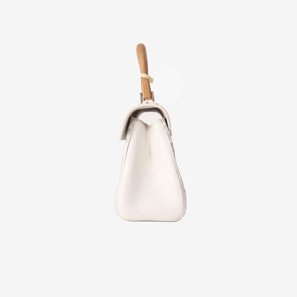 Goyard Saïgon Souple Mini Bag in White Goyardine Canvas with Chevroches Calfskin and Palladium Hardware