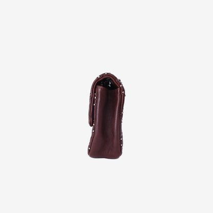 Chanel Paris-Dallas Metal Beauty Flap Bag in Burgundy Calfskin Leather with Silver Hardware