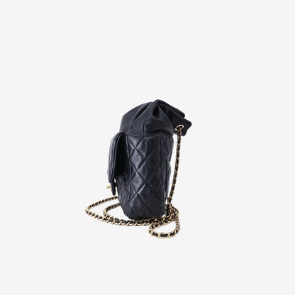 Chanel Small Seoul Backpack in Black Lambskin Leather with Gold Hardware