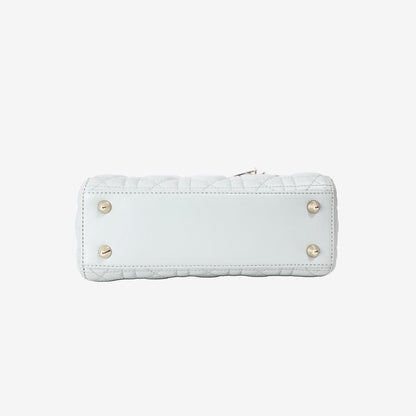 Lady Dior Bag in Light Green Lambskin Leather with Gold Hardware