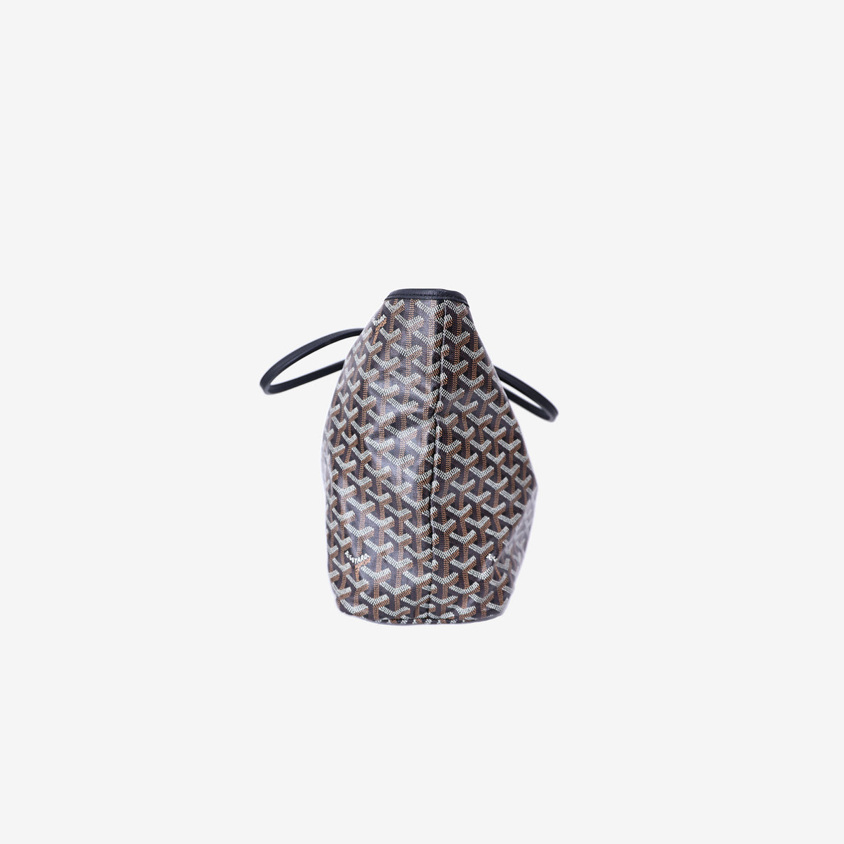 Goyard Saint Louis PM Tote in Black Goyardine Canvas Leather with Palladium Hardware side view