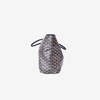 Goyard Saint Louis PM Tote in Black Goyardine Canvas Leather with Palladium Hardware side view
