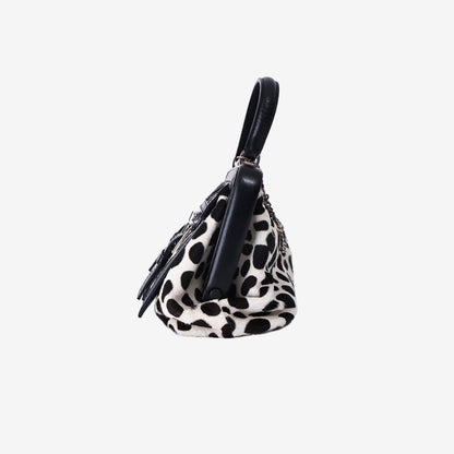 Celine Sac 16 Spotted Ponyhair Clutch Bag with Silver Hardware