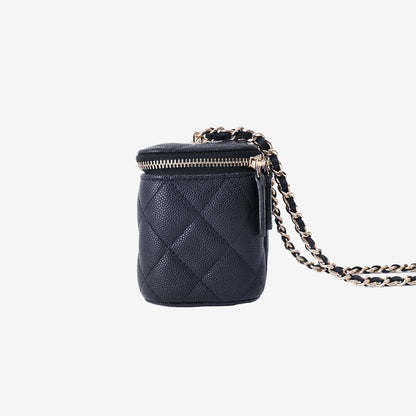 Chanel Classic Vanity Box in Black Caviar Leather with Gold Hardware