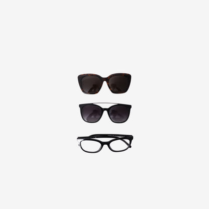 Chanel Black Eyeglasses Set with Two Sunglass Frames