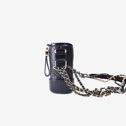 Chanel Gabrielle Small Bag in Black Calfskin Leather with Mixed Hardware