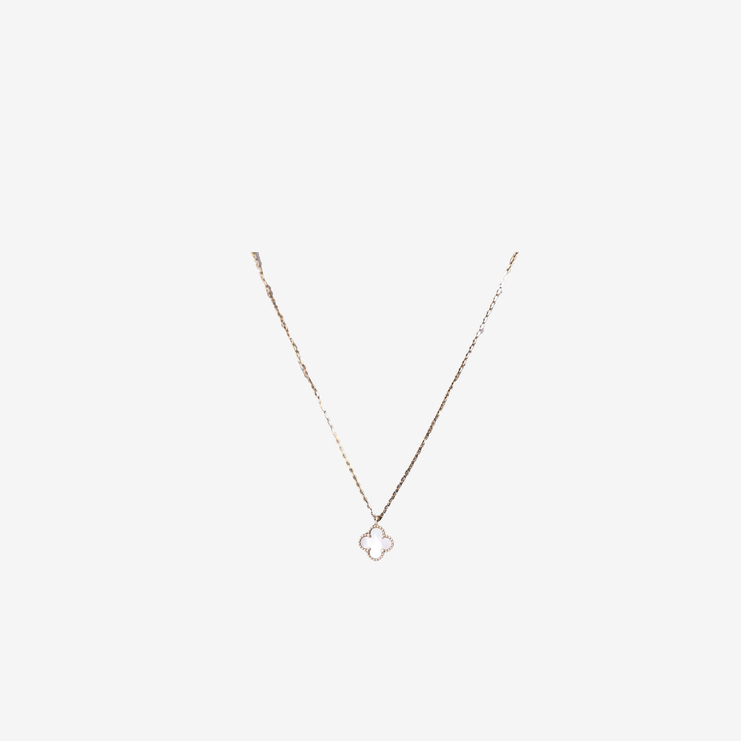 Van Cleef & Arpels Sweet Alhambra Pendant in Yellow Gold & White Mother-of-Pearl