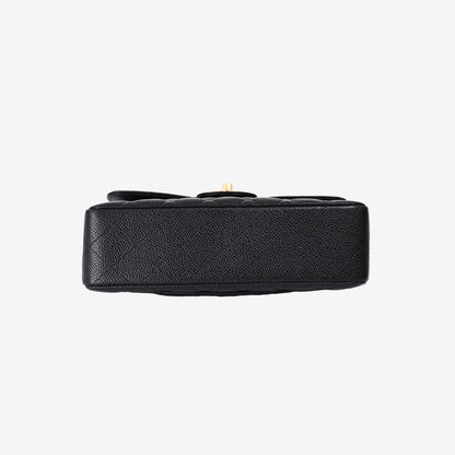 Chanel Small Classic Double Flap Bag in Black Caviar Leather with Gold Hardware