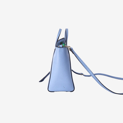 Gucci Mini Swing Tote Bag in Blue Calfskin Leather with Gold Hardware