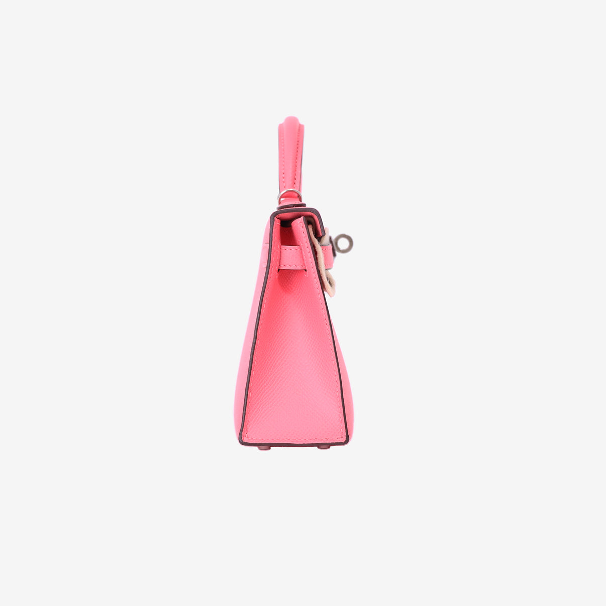Hermès Mini Kelly 20 in Rose Azalée Epsom Leather with Palladium Hardware side view