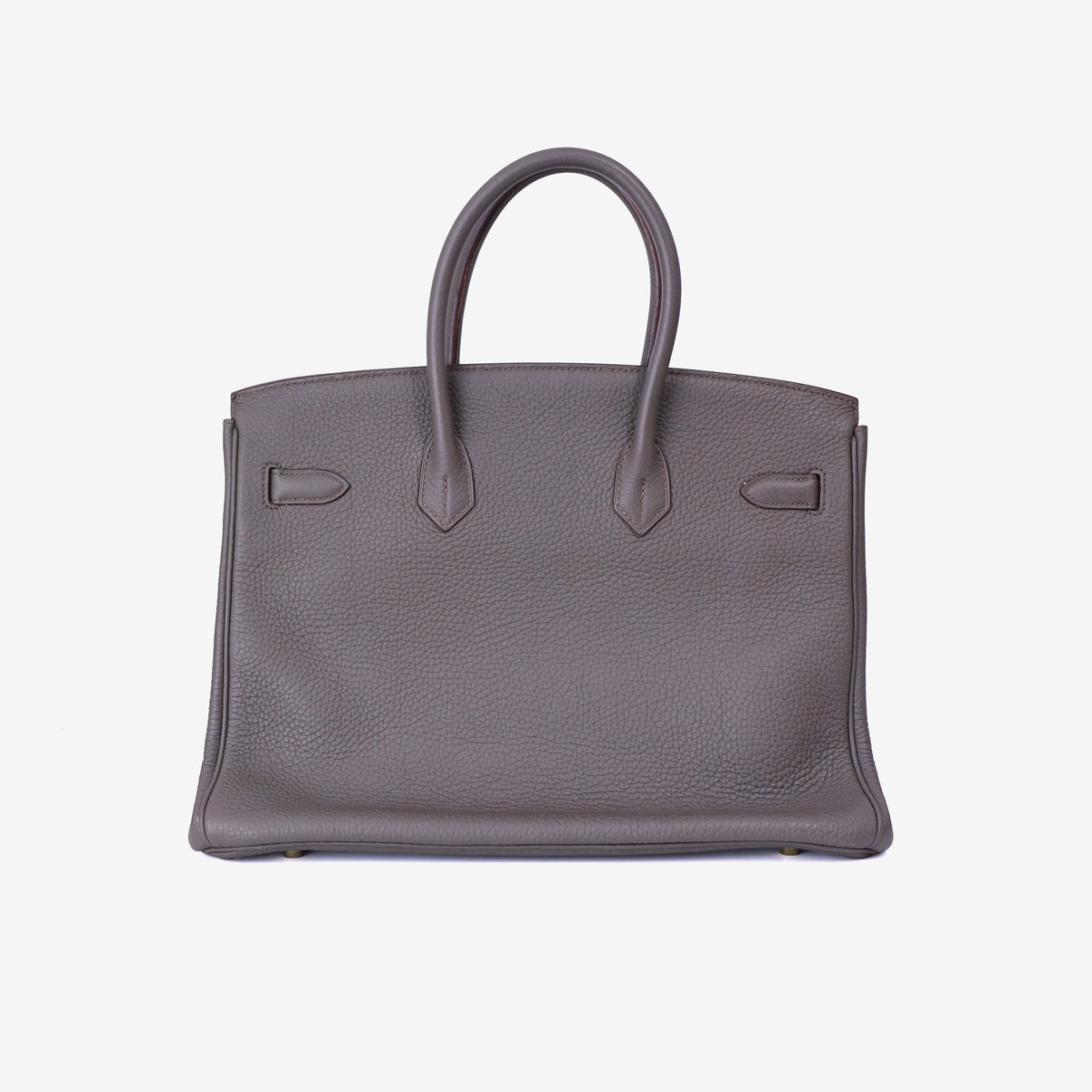Hermès Birkin 35 in Grey Togo Leather with Lizard Stripes with Gold Hardware back view
